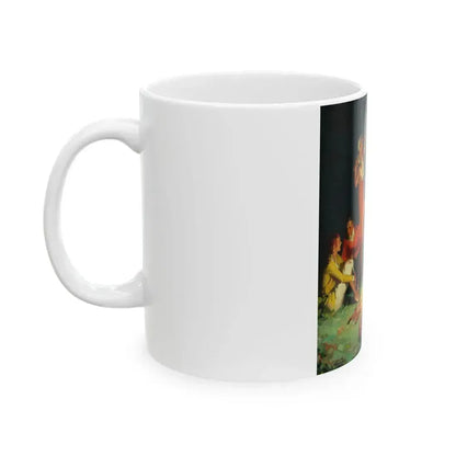 By the Bonfire, The Country Gentleman Magazine cover, September 1931 - White Coffee Mug - Go Mug Yourself