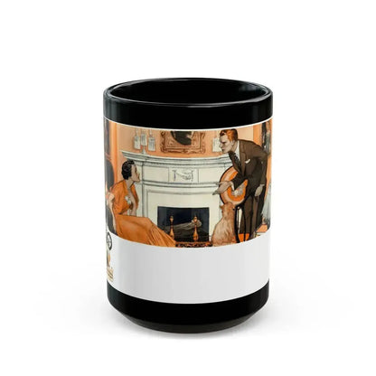 By the Fire, 1934 - Black Coffee Mug 15oz - Go Mug Yourself
