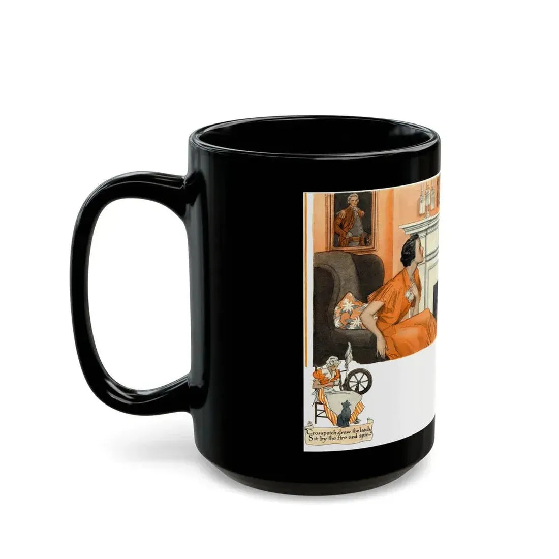 By the Fire, 1934 - Black Coffee Mug - Go Mug Yourself