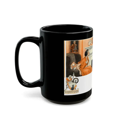 By the Fire, 1934 - Black Coffee Mug - Go Mug Yourself