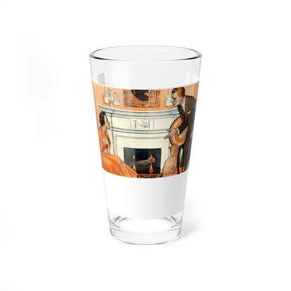 By the Fire, 1934 (Magazine Illustration) Pint Glass 16oz-16oz-Go Mug Yourself