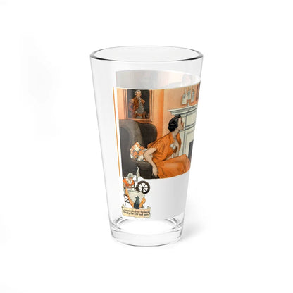 By the Fire, 1934 (Magazine Illustration) Pint Glass 16oz-Go Mug Yourself