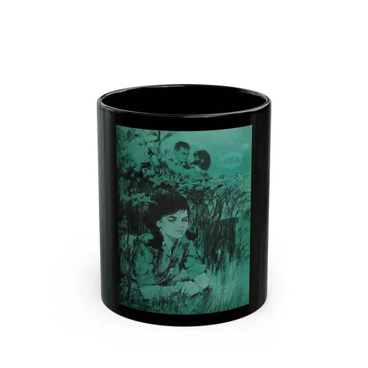 By The Poplars, Woman's Day, July 1965 - Black Coffee Mug 11oz - Go Mug Yourself
