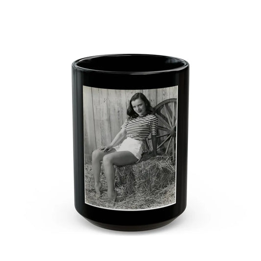 Ella Raines #189 (Vintage Female Icon) Black Coffee Mug-15oz-Go Mug Yourself