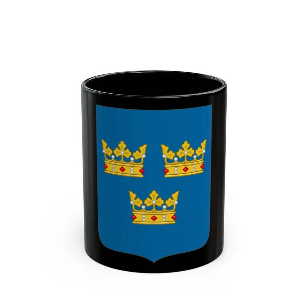 Shield of arms of Sweden - Black Coffee Mug-11oz-Go Mug Yourself