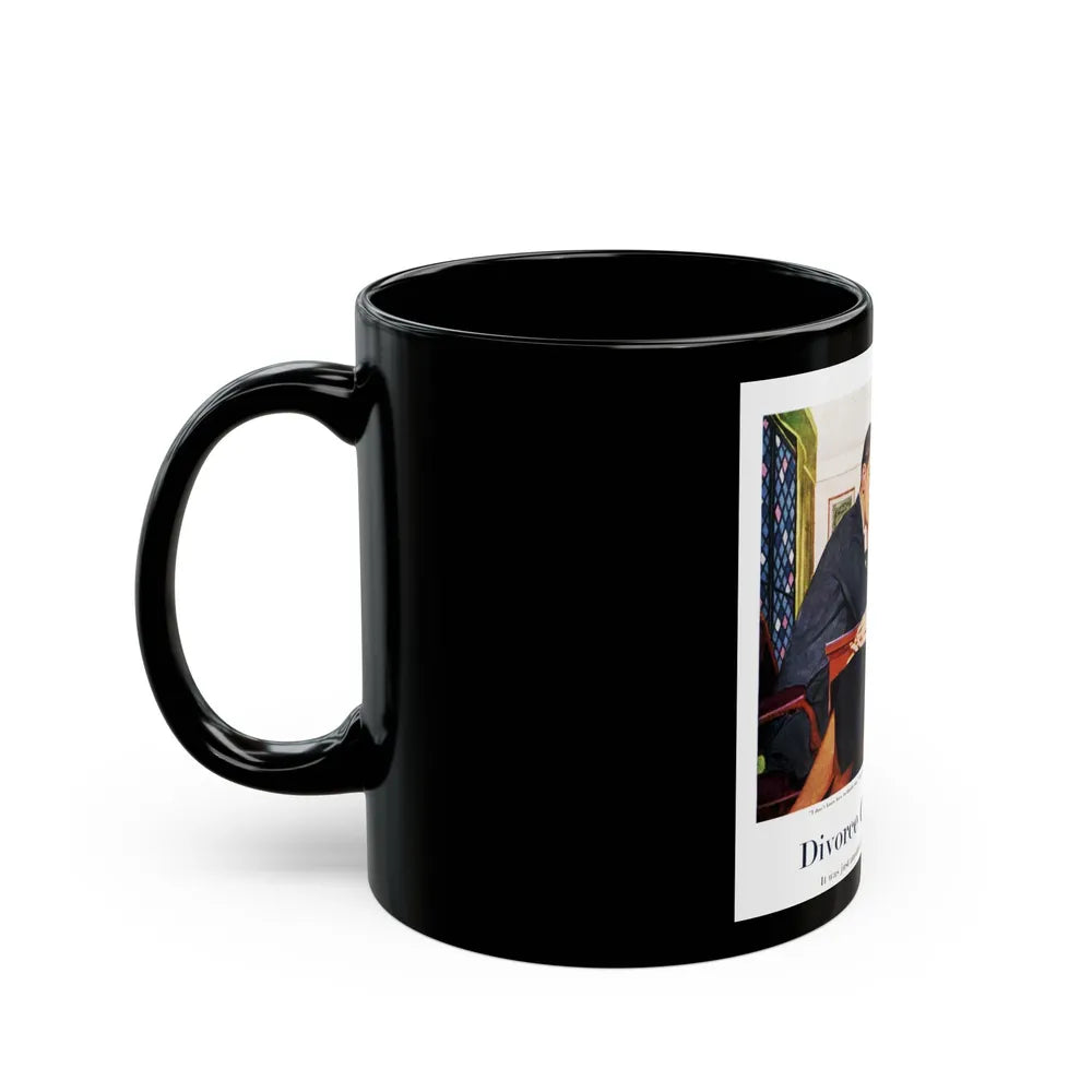 Divorce Case, The Saturday Evening Post, July 9, 1955 - Black Coffee Mug-Go Mug Yourself