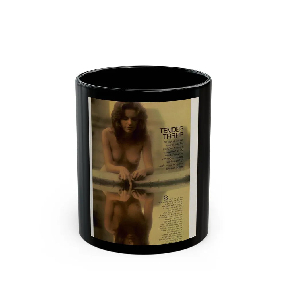 Heather Menzies #09 - Topless (Vintage Female Icon) Black Coffee Mug-11oz-Go Mug Yourself