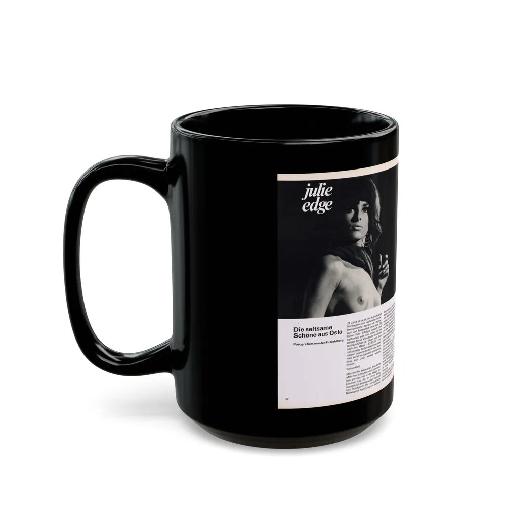 Julie Ege #178 (Vintage Female Icon) Black Coffee Mug-Go Mug Yourself