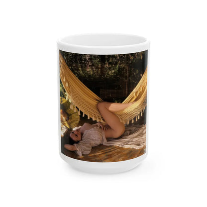 Julie Newmar #283 - Topless (Vintage Female Icon) White Coffee Mug-15oz-Go Mug Yourself