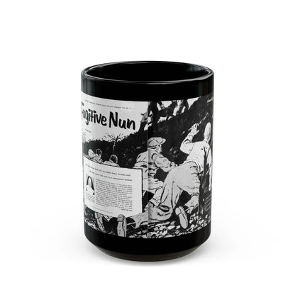 Fugitive Nun, True Woman's Adventures, May 1956 - Black Coffee Mug-15oz-Go Mug Yourself