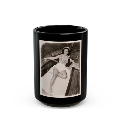 Faith Domergue #139 (Vintage Female Icon) Black Coffee Mug-15oz-Go Mug Yourself