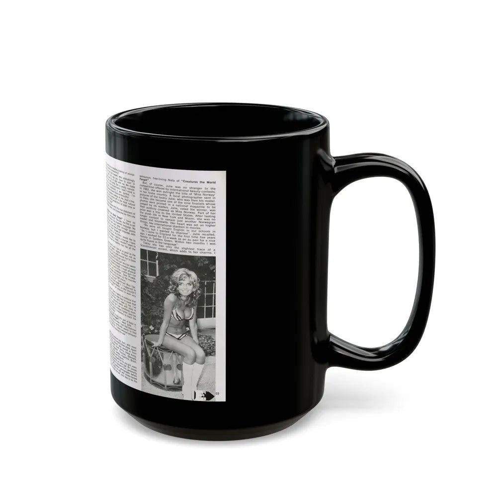 Julie Ege #187 (Vintage Female Icon) Black Coffee Mug-Go Mug Yourself