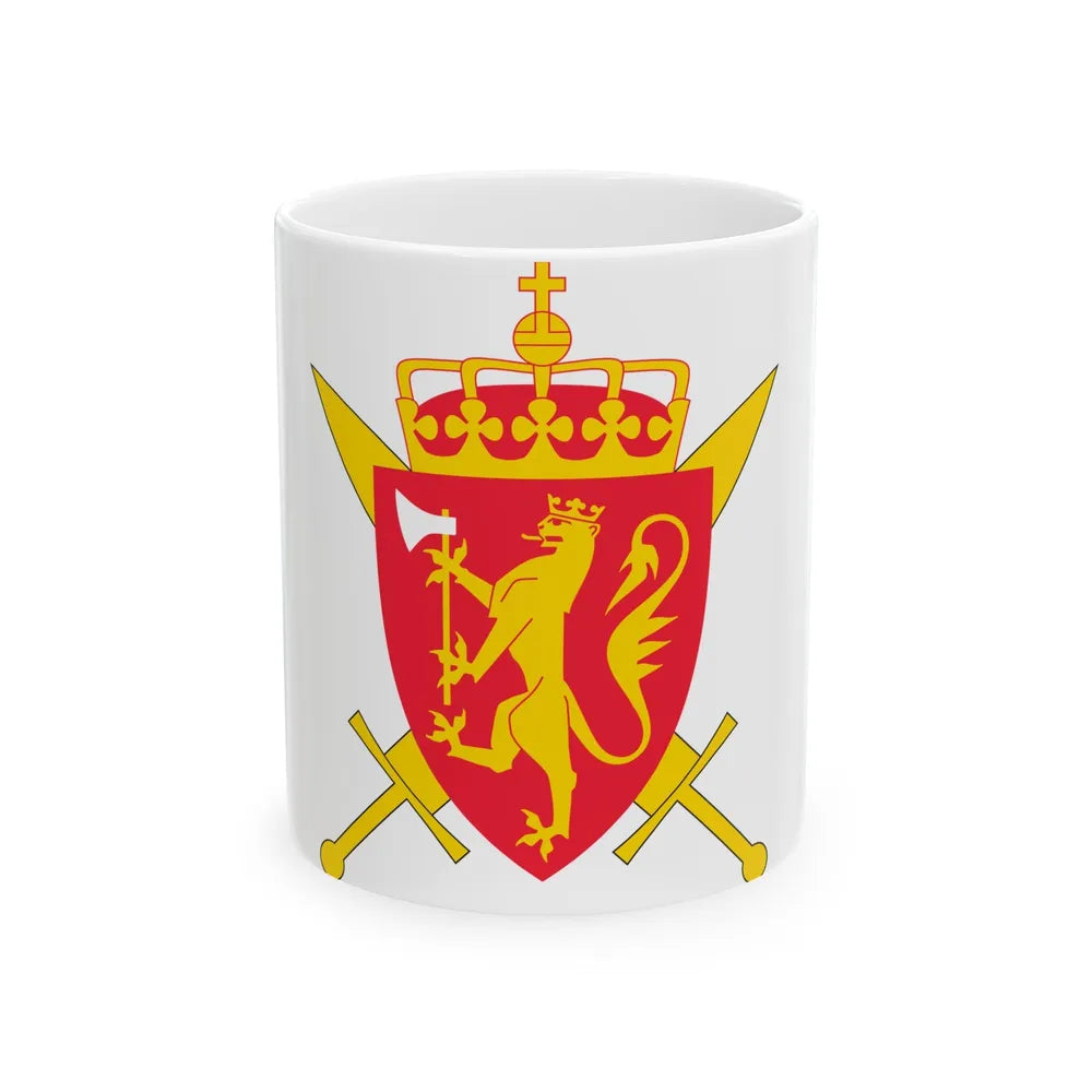 Coat of arms of the Norwegian Armed Forces - White Coffee Mug-11oz-Go Mug Yourself