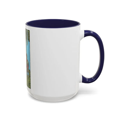 The 4 of Cups (Tarot Card) Accent Coffee Mug-Go Mug Yourself