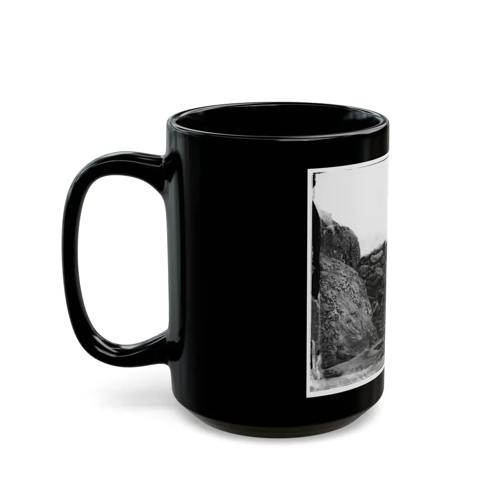 Gettysburg, Pa. Dead Confederate Soldier In Devil's Den (U.S. Civil War) Black Coffee Mug-Go Mug Yourself