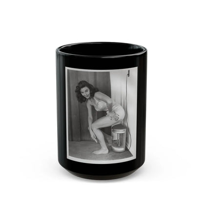 Elaine Stewart #165 - Negative Struck B&W 8x10 50's Era Full Body 1 Piece Swimsuit Cheesecake HQ Photo (Vintage Female Icon) Black Coffee Mug-15oz-Go Mug Yourself