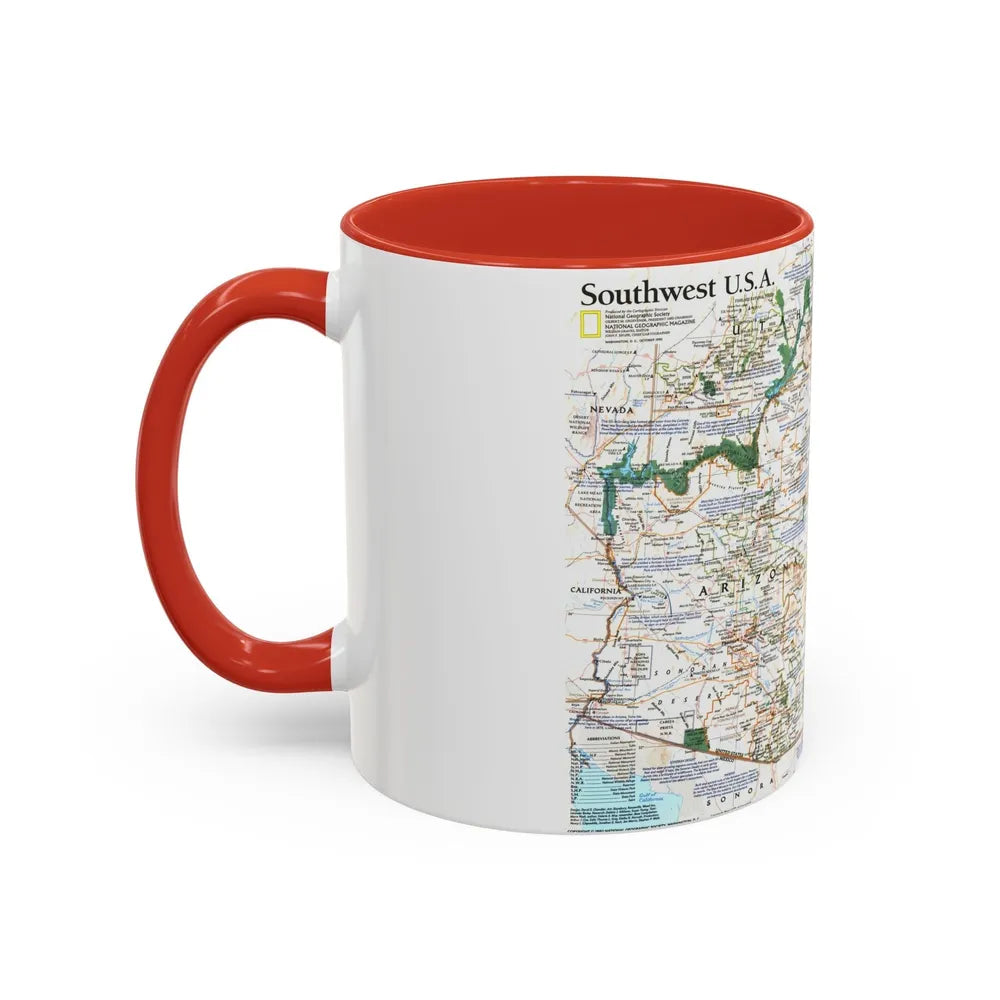 USA - Southwest (1992) (Map) Accent Coffee Mug-Go Mug Yourself