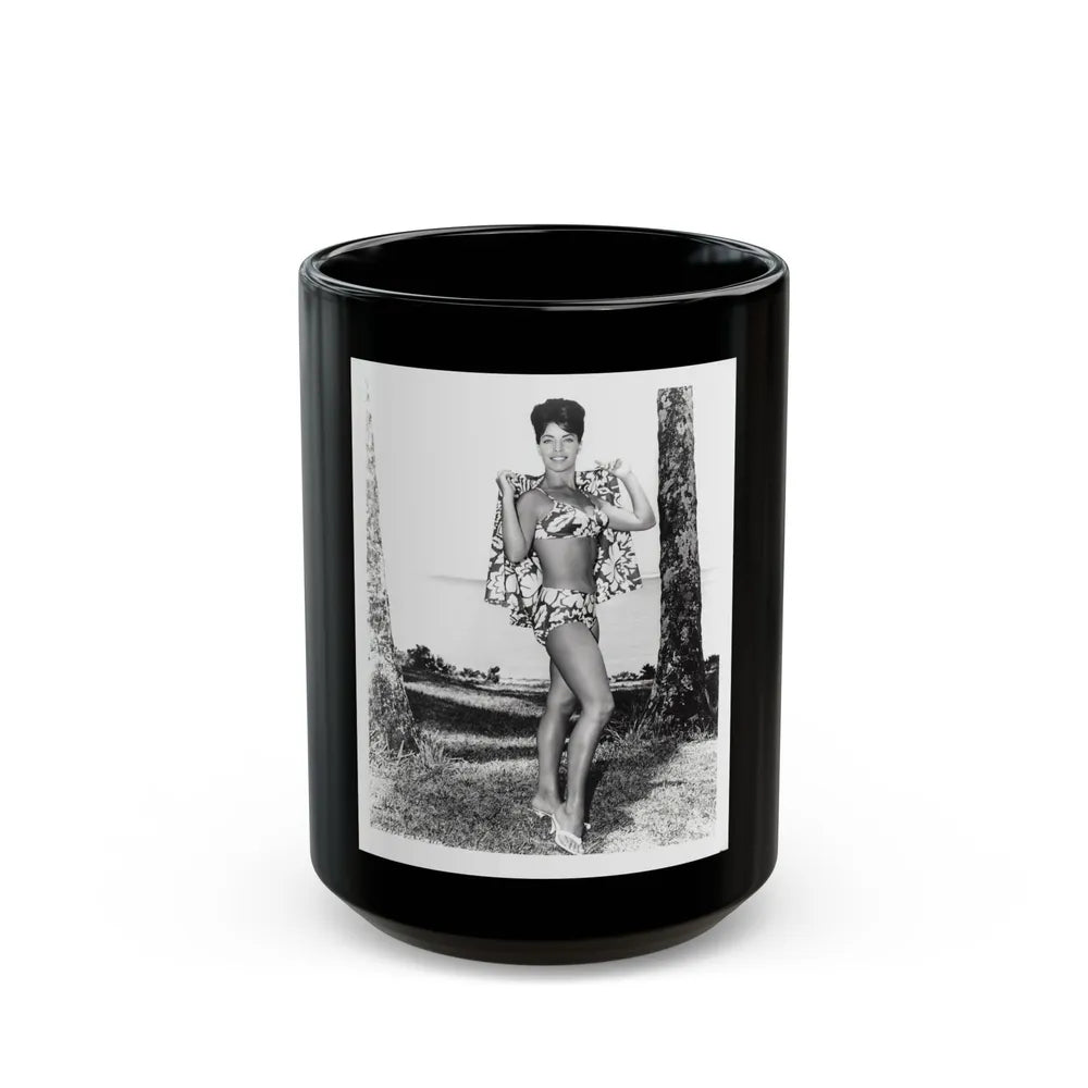 Susan Hart #15 - 8x10 B&W 2-Piece Swimsuit ''Ride The Wild Surf'' '64 Movie Promo Photo3 (Vintage Female Icon) Black Coffee Mug-15oz-Go Mug Yourself