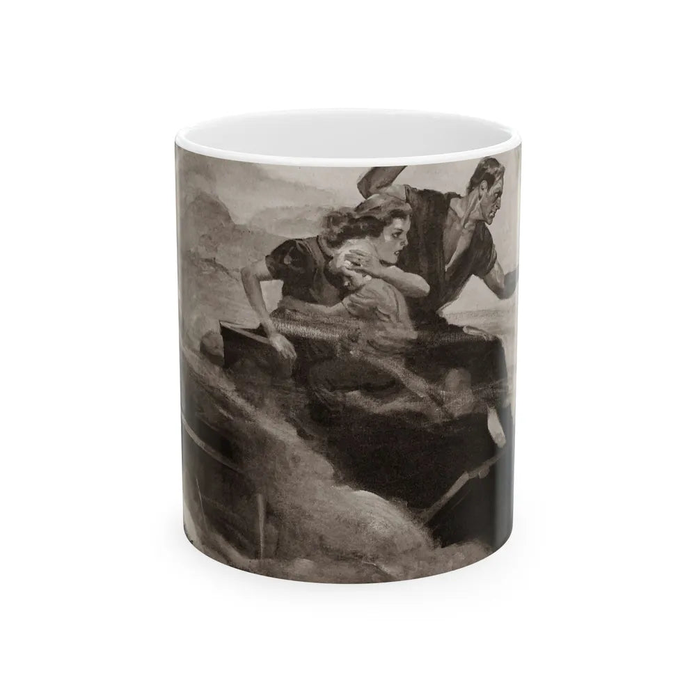 Escaping a Blaze, The Saturday Evening Post, October 16, 1937 - White Coffee Mug-11oz-Go Mug Yourself