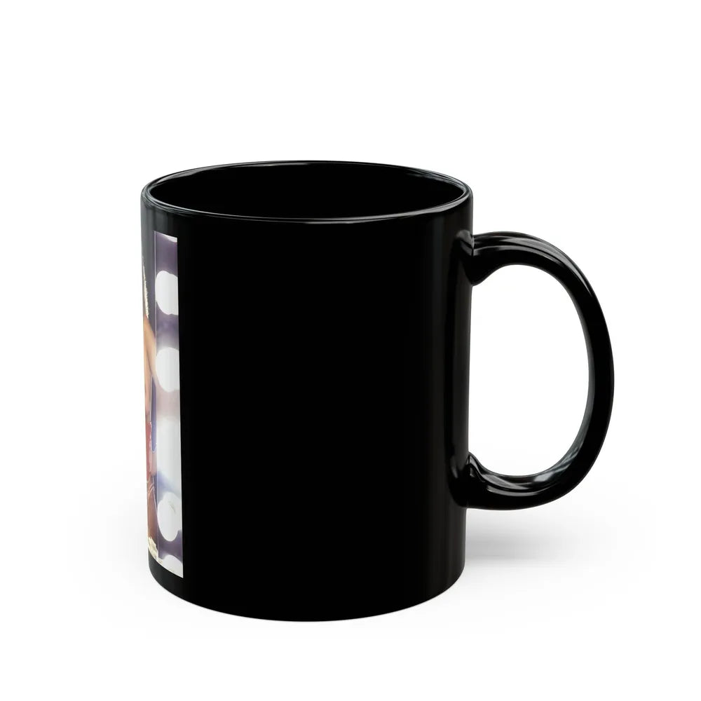 Linda Blair #106 - Partially Topless (Vintage Female Icon) Black Coffee Mug-Go Mug Yourself