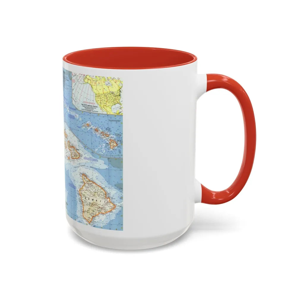 USA - Hawaii (1960) (Map) Accent Coffee Mug-Go Mug Yourself