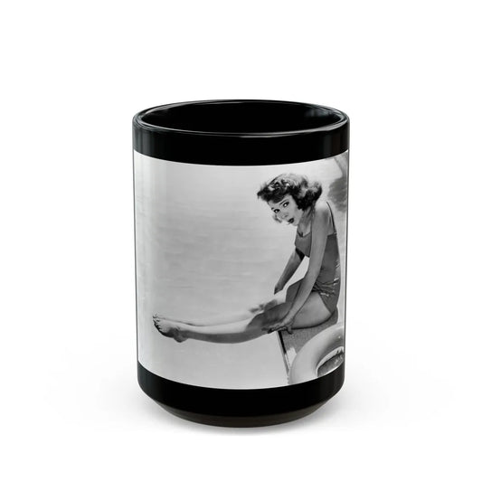 Jill St. John #254 (Vintage Female Icon) Black Coffee Mug-15oz-Go Mug Yourself