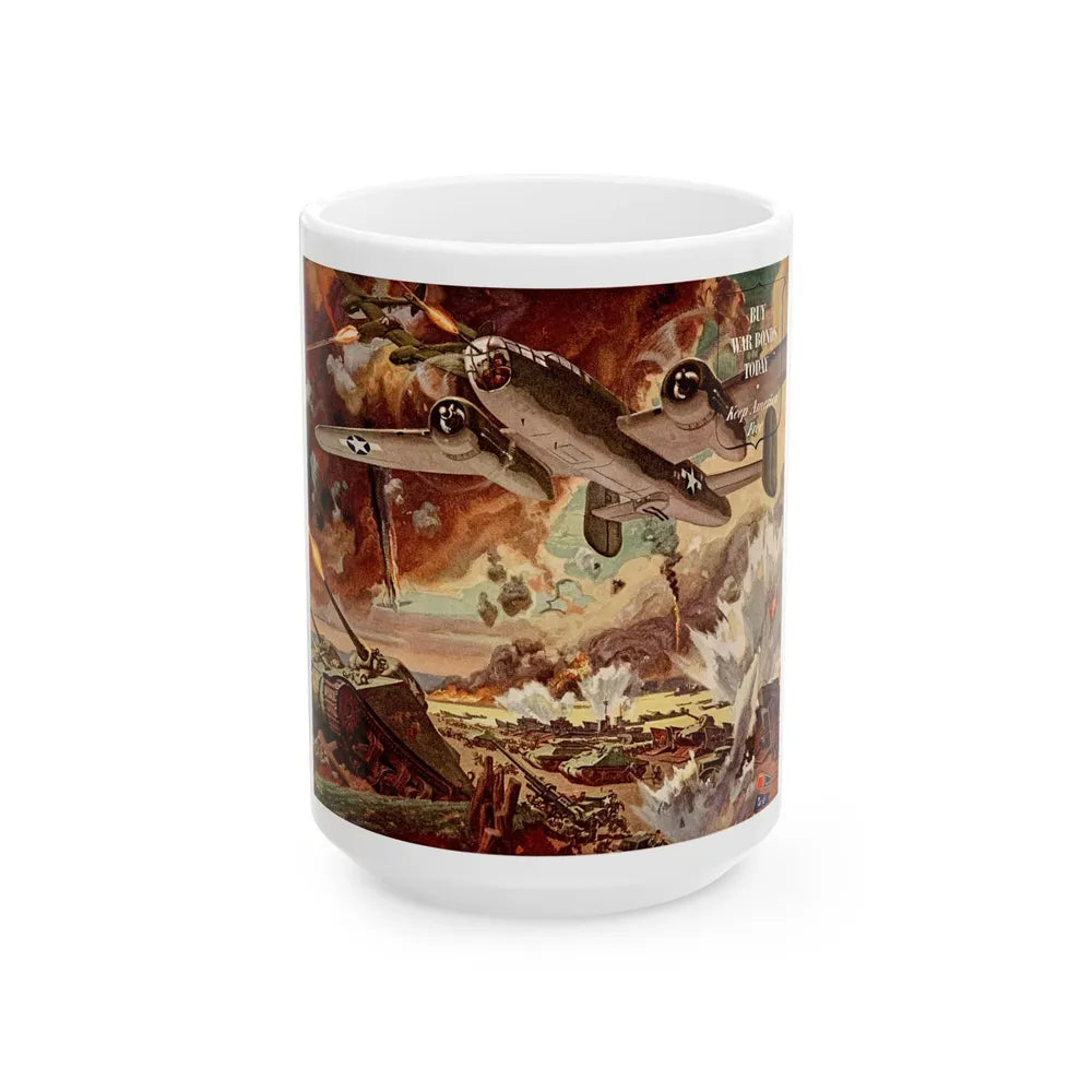 Buy War Bonds Today adv, The Saturday Evening Post, February 5, 1944 - White Coffee Mug-15oz-Go Mug Yourself