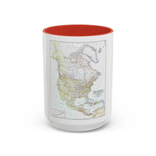 North America (1942) (Map) Accent Coffee Mug-15oz-Red-Go Mug Yourself