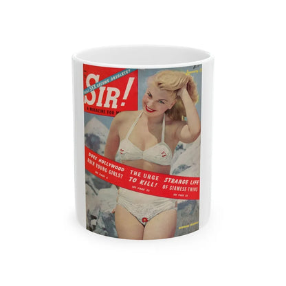 Barbara Nichols #259 - Mag. Cover (Vintage Female Icon) White Coffee Mug-11oz-Go Mug Yourself