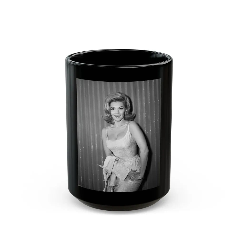 Nancy Kovack #321 (Vintage Female Icon) Black Coffee Mug-15oz-Go Mug Yourself