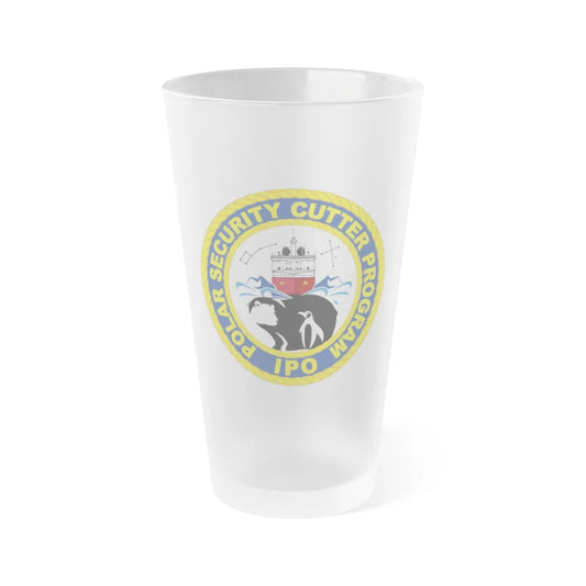 C2495 Polar Security Cutter Program IPO (U.S. Coast Guard) Frosted Pint Glass 16oz-Go Mug Yourself