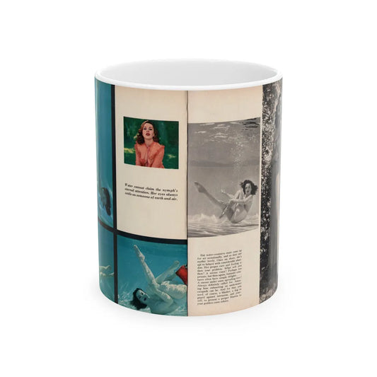 Dawn Richard #69 - [Pages 10 & 11] Including 2 Pages, 6 Photos 3 Color & 2 B&W with, Caption & rest of article from DUDE Mag. '57 (Vintage Female Icon) White Coffee Mug-11oz-Go Mug Yourself