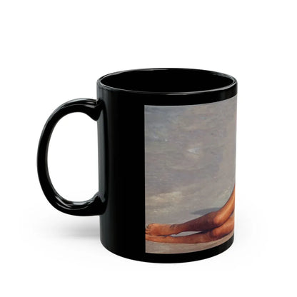 Julie Ege #94 - See through wet top (Vintage Female Icon) Black Coffee Mug-Go Mug Yourself