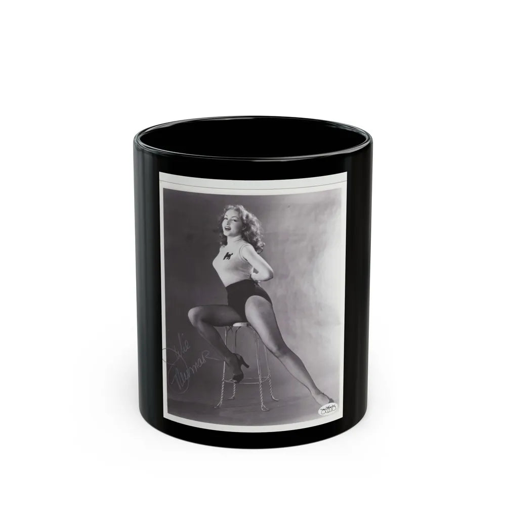 Julie Newmar #32 (Vintage Female Icon) Black Coffee Mug-11oz-Go Mug Yourself