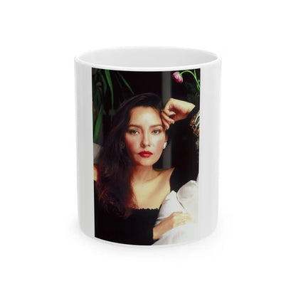 Barbara Carrera #64 (Vintage Female Icon) White Coffee Mug-11oz-Go Mug Yourself