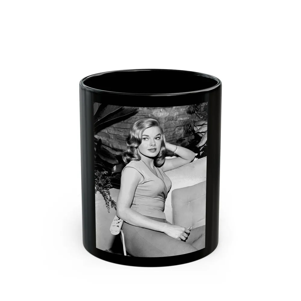 Leslie Parrish #221 (Vintage Female Icon) Black Coffee Mug-11oz-Go Mug Yourself