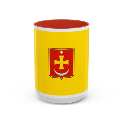 Flag of Konotop Ukraine - Accent Coffee Mug-15oz-Red-Go Mug Yourself