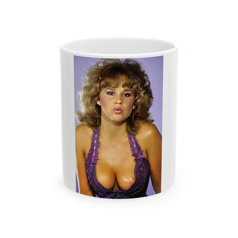 Linda Blair #75 (Vintage Female Icon) White Coffee Mug-11oz-Go Mug Yourself