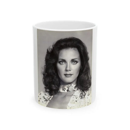 Lynda Carter #198 (Vintage Female Icon) White Coffee Mug-11oz-Go Mug Yourself