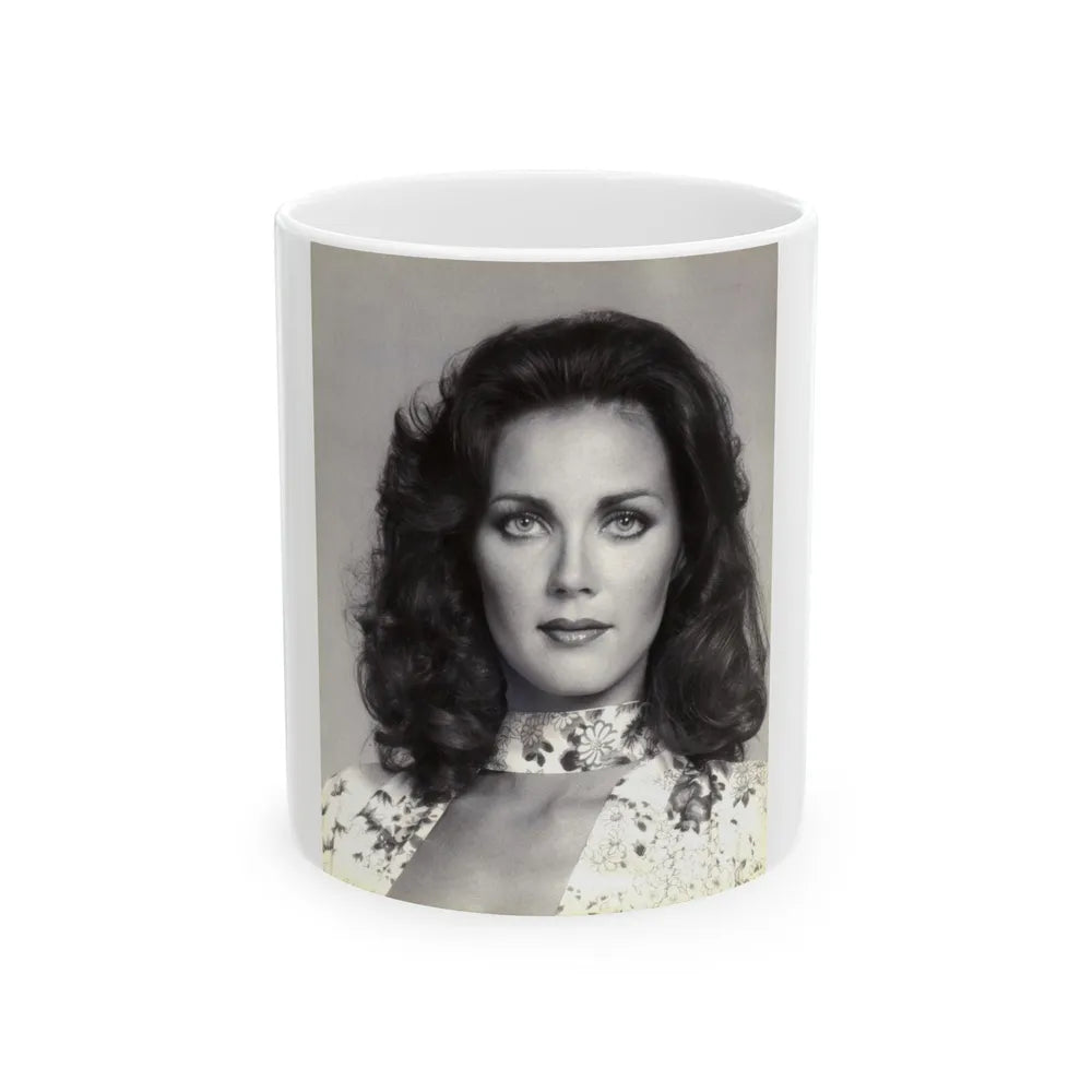 Lynda Carter #235 (Vintage Female Icon) White Coffee Mug-11oz-Go Mug Yourself