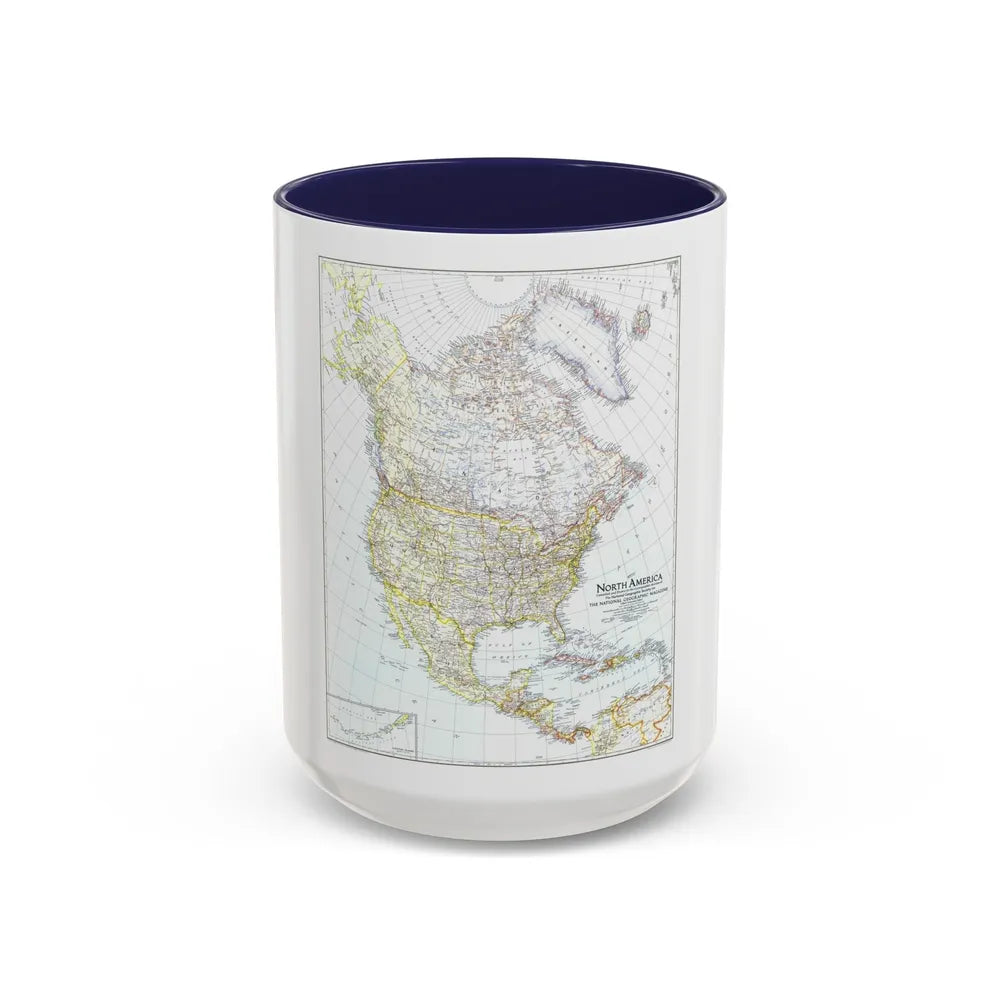 North America (1942) (Map) Accent Coffee Mug-15oz-Navy-Go Mug Yourself