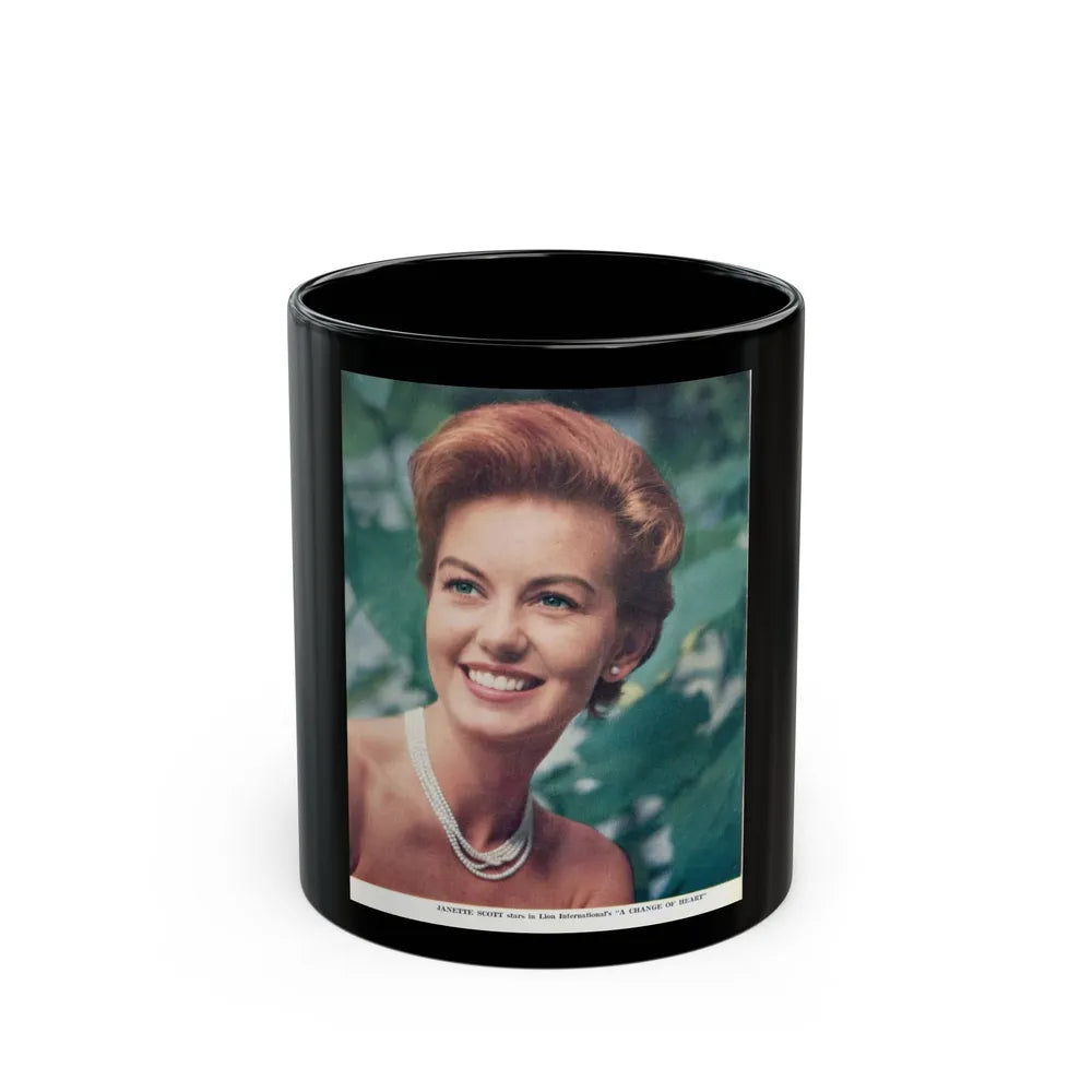 Janette Scott #08 (Vintage Female Icon) Black Coffee Mug-11oz-Go Mug Yourself