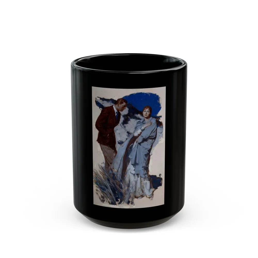 Couple Standing in Dunes, McCalls magazine story illustration - Black Coffee Mug-15oz-Go Mug Yourself