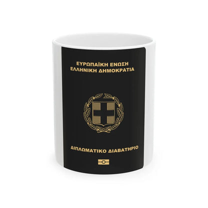 Greek Passport (Diplomatic) - White Coffee Mug-11oz-Go Mug Yourself