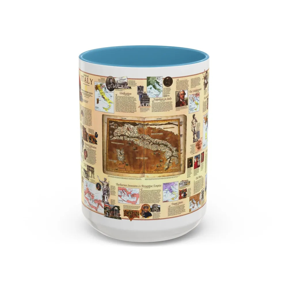 Italy - Historical (1995) (Map) Accent Coffee Mug-15oz-Light Blue-Go Mug Yourself