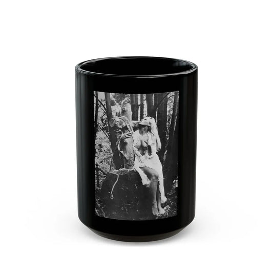 Veronica Carlson #84 - Partially Topless (Vintage Female Icon) Black Coffee Mug-15oz-Go Mug Yourself