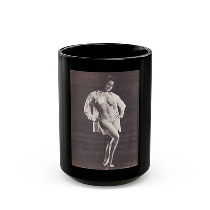 June Palmer #230 - Topless (Vintage Female Icon) Black Coffee Mug-15oz-Go Mug Yourself