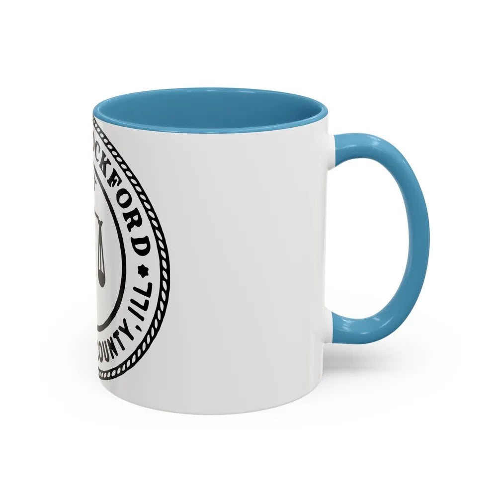 Seal of Rockford Illinois - Accent Coffee Mug-Go Mug Yourself