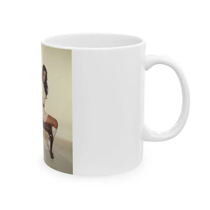 Veronica Carlson #103 with, Hammer Actress Kate O'Mara (Vintage Female Icon) White Coffee Mug-Go Mug Yourself