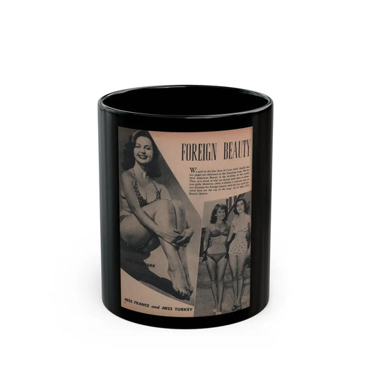 Greta Thyssen #114 - Cover Girl Models Mag. '53 - 1 B&W Photo (Vintage Female Icon) Black Coffee Mug-11oz-Go Mug Yourself